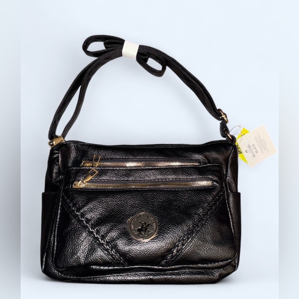 Beverly Hills Polo Club Black Multi-Section Crossbody Bag | NWT - Picture 2 of 12